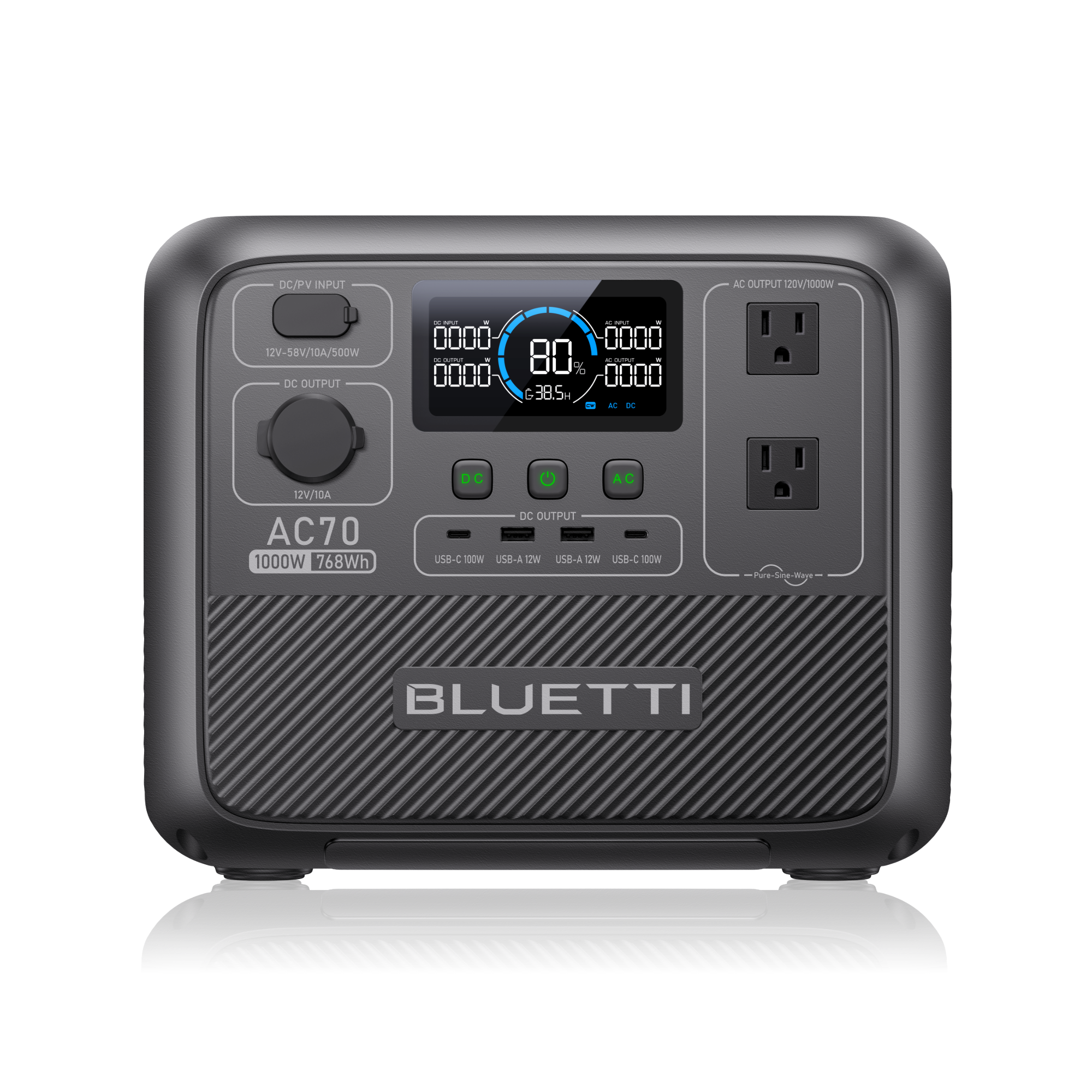 BLUETTI AC70 Portable Power Station | 1,000W 768Wh